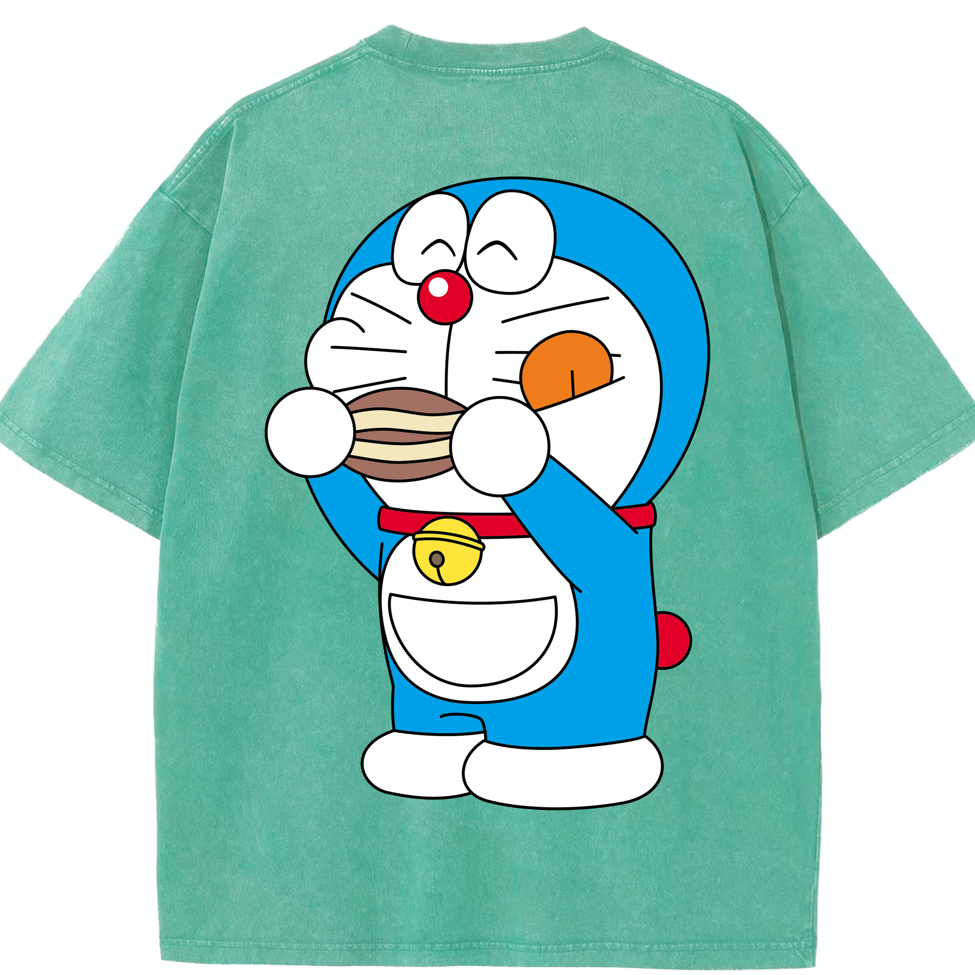 （画像用） ドラえもん Doraemon 綿100% ヴィンテージ風 半袖Tシャツ（背面プリント）